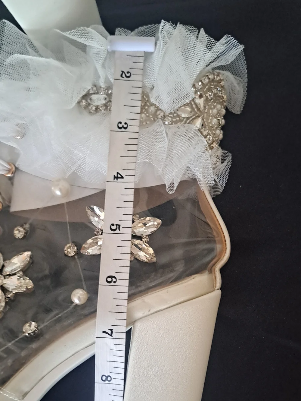 Devine Luz White Embellished Clear Beautiful Platform Heels